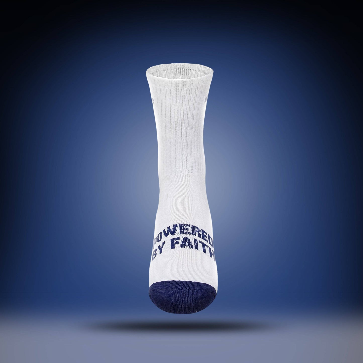 Powered By Faith | White + Navy