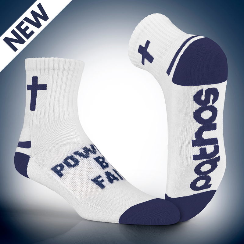 Powered by Faith | White + Navy