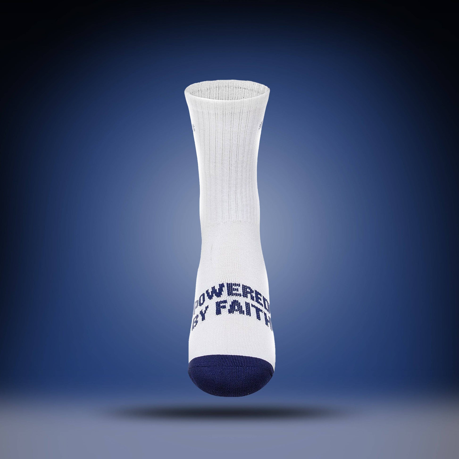 Powered By Faith | White + Navy