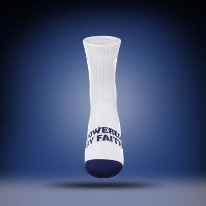 Powered By Faith | White + Navy