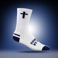 Powered By Faith | White + Navy