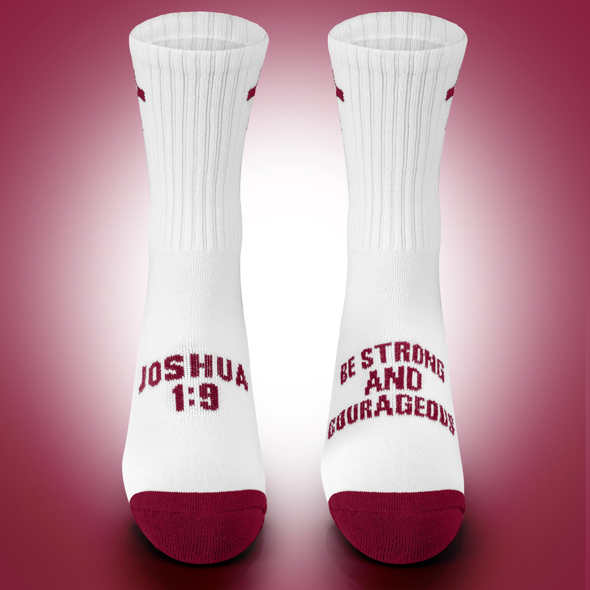 Be Strong & Courageous | White + Maroon