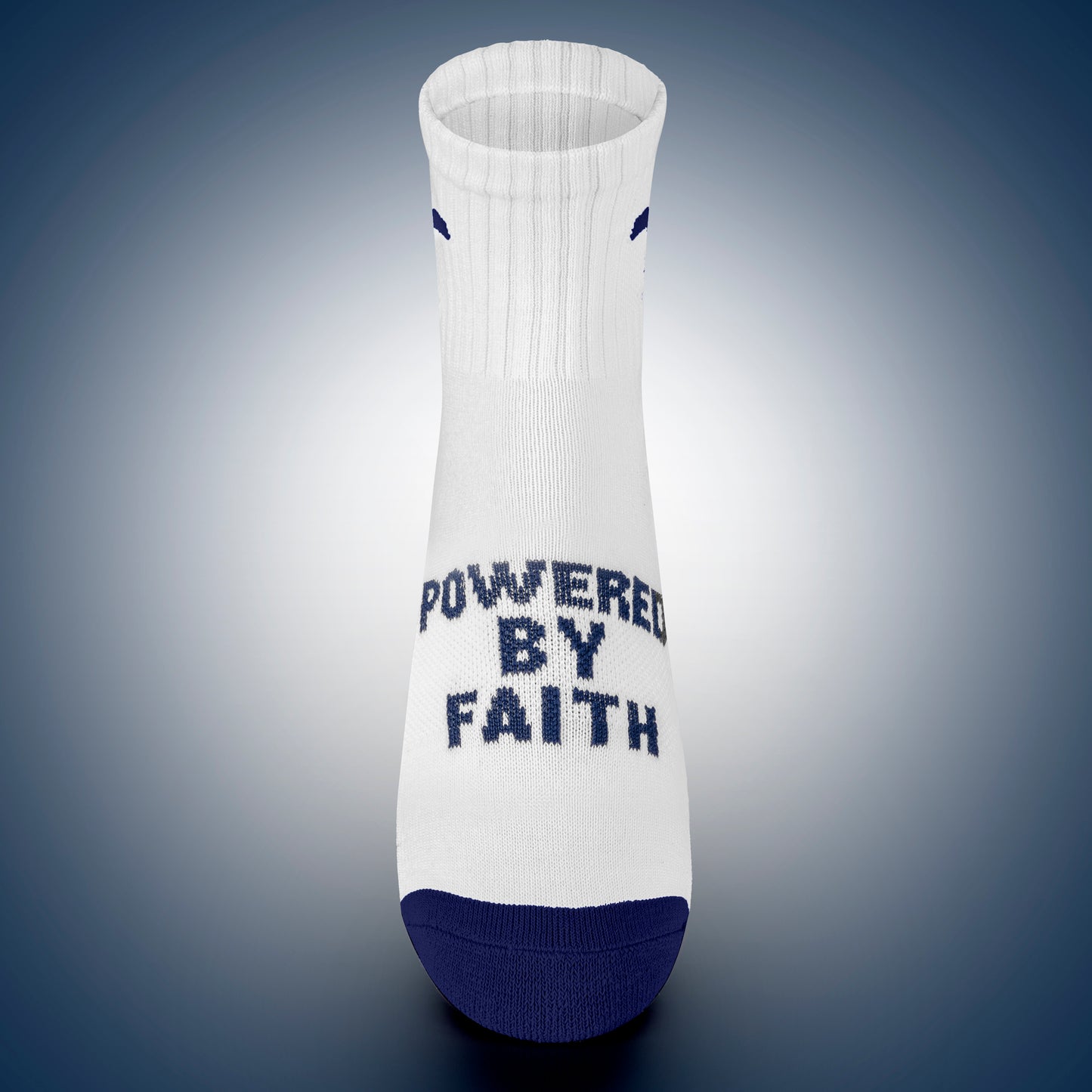Powered by Faith | White + Navy