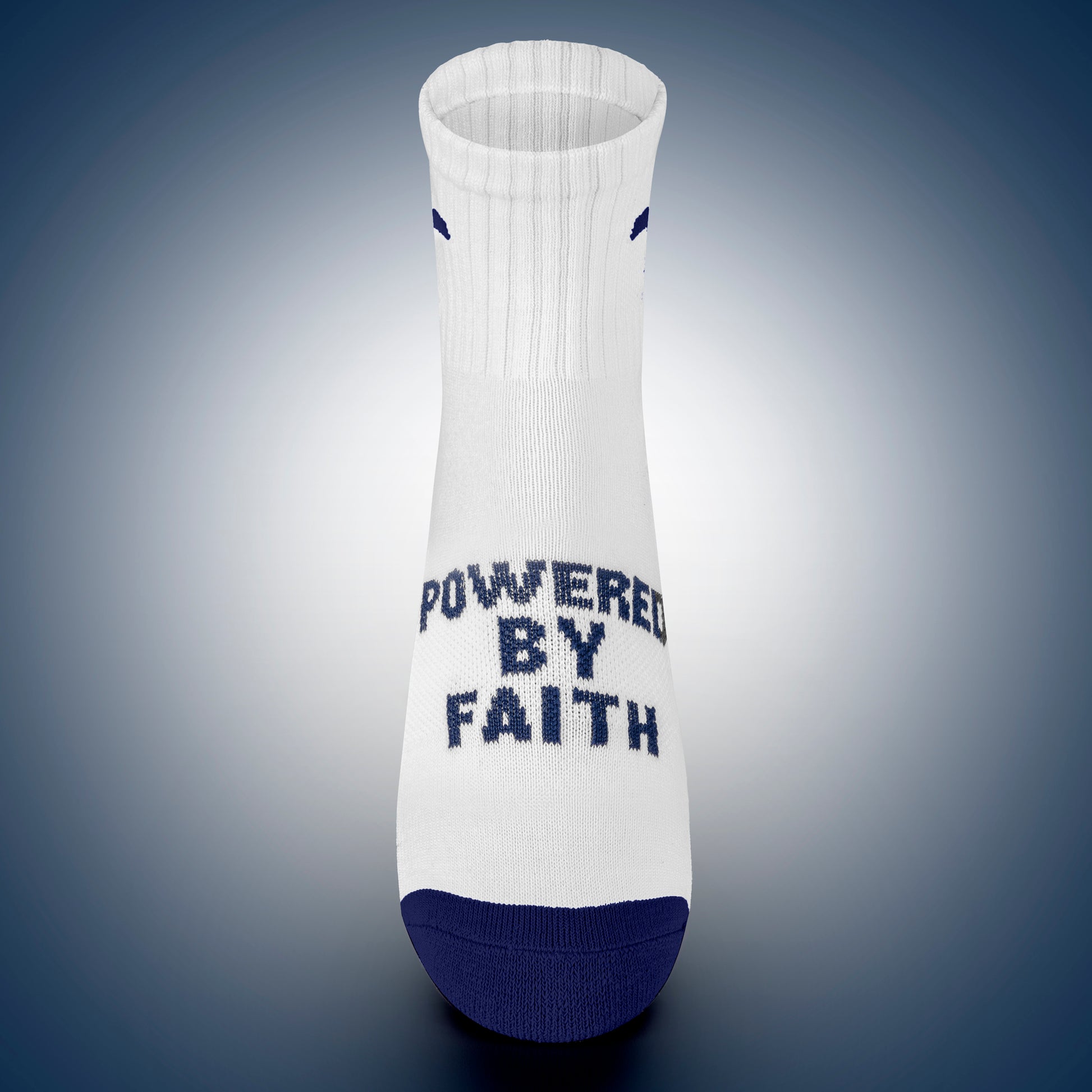Powered by Faith | White + Navy