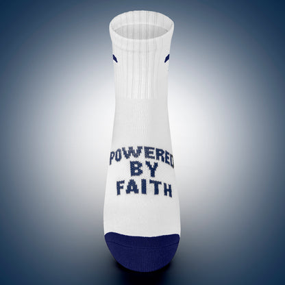 Powered by Faith | White + Navy